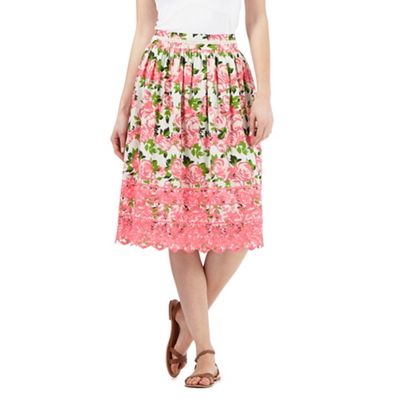 H! by Henry Holland Pink floral Broderie Anglaise skirt